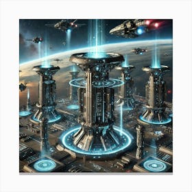 Advanced Aerial Defense Systems Scifi Canvas Print