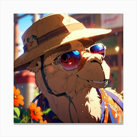 Camel In Sunglasses Canvas Print