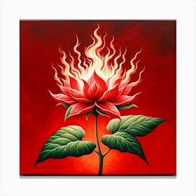 Lotus Flower On Fire 1 Canvas Print