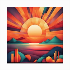 Sunset In The Desert 12 Canvas Print