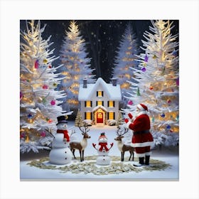 Santa Claus In The Snow 2 Canvas Print