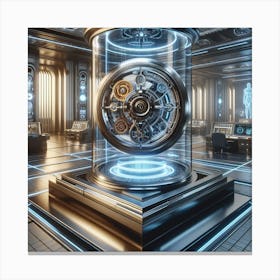 Futuristic Clock Canvas Print