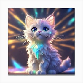 Cute White Cat Canvas Print