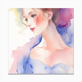 Watercolor Of A Woman Canvas Print