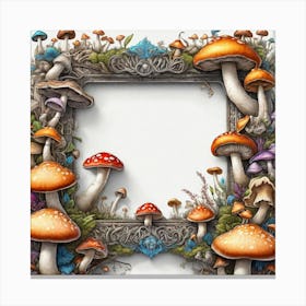 Frame Of Mushrooms 1 Canvas Print