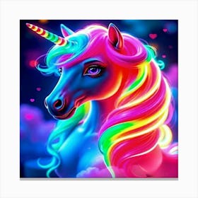 Unicorn With Rainbow Mane Leinwandbild