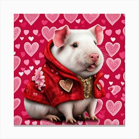 Valentine Pig Canvas Print