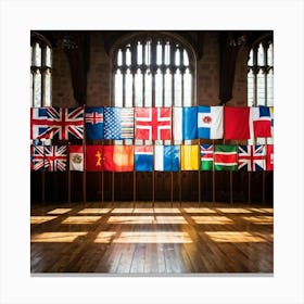 A Collection Of Intricately Designed Global Country Flags Aligned Neatly In A Grid With Each Flag (2) Canvas Print