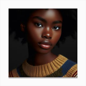 Portrait Of A Black Woman Canvas Print