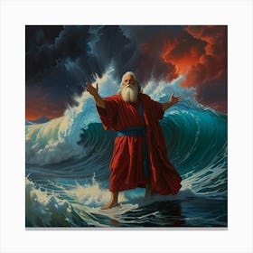 Jesus On The Waves Canvas Print