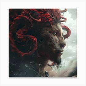 Red Hair lion Canvas Print