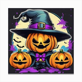 Halloween Pumpkins Canvas Print