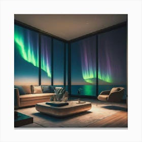 Aurora Borealis room view Canvas Print