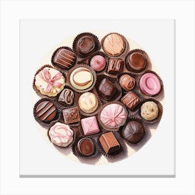 Chocolates On A Plate 10 Canvas Print