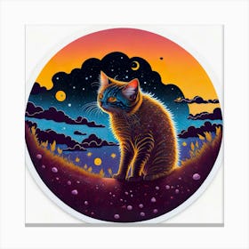 Cat Colored Sky (120) Canvas Print