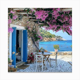 Mediterranean Bougainvillea Flowers Canvas Print