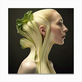 Firefly Surreal Side Profile Of A Rhubarb Woman 19499 (2) Canvas Print