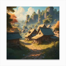 Village In The Mountains 10 Canvas Print