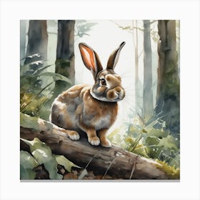 Rabbit In The Woods 65 Canvas Print