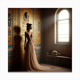 Portrait Of A Woman In A Dress 1 Canvas Print