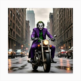 Joker On A Motorcycle 10 Canvas Print