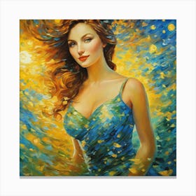 Girl With Long Hairdgbh Canvas Print