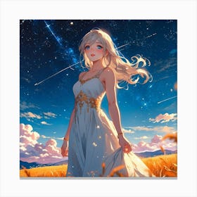 Anime Girl In A Field Wall Art decoration Stampe su tela