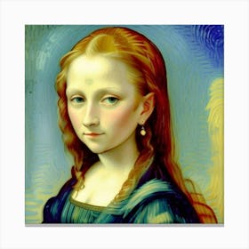 The Young Mona Lisa A Timeless Portrait Canvas Print