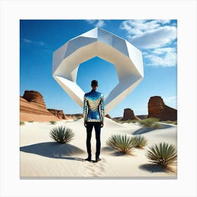 Man Standing In The Desert 42 Canvas Print