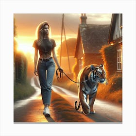 Walking A Tiger Canvas Print