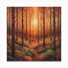 Sunset In The Forest 7 Canvas Print