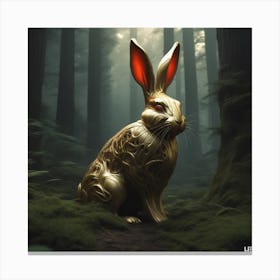 Golden Rabbit In The Forest 1 Canvas Print