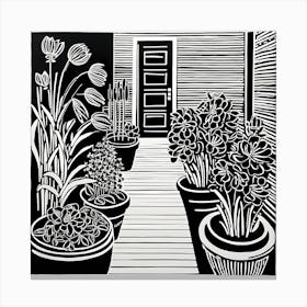 Lion cut inspired Black and white Garden plants & flowers art, Gardening art, Garden 217 Canvas Print