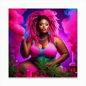 Woman Smoking Marijuana Canvas Print