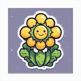 Flower Sticker 1 Canvas Print