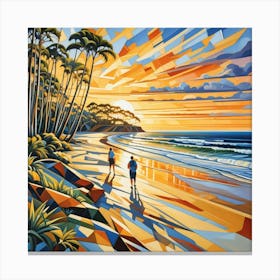 Fraser Island Australia Cubism Art Canvas Print