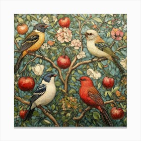 Birds In An Apple Tree Art 1 Canvas Print