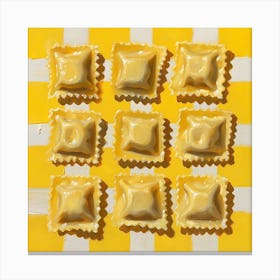 Ravioli Yellow Checkerboard 2 Canvas Print