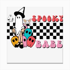 Spooky Babe Groovy Halloween Canvas Print