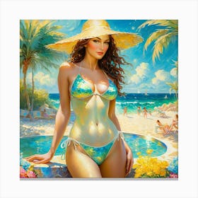 Woman In A Bikini bm Canvas Print