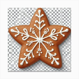 Gingerbread Star Png Canvas Print