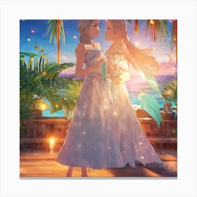 Two Anime Brides Canvas Print