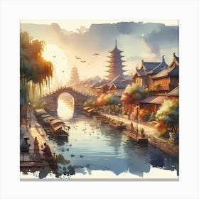 Chinese Village 4 Canvas Print