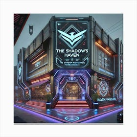 Scifi Restaurant Exterior Signage Canvas Print