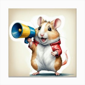 Hamster With Megaphone 3 Canvas Print