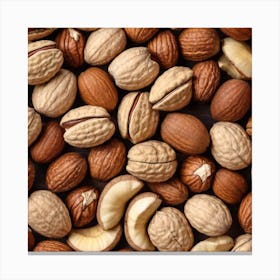 Nuts As A Background (81) Canvas Print