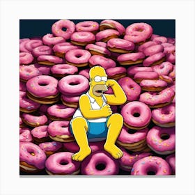 Simpsons Donuts 1 Canvas Print
