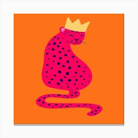 Cheetah In A Crown Canvas Print