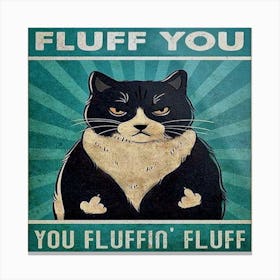 funny black cat 1 Canvas Print