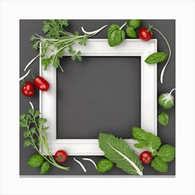 Picture Frame With Vegetables Canvas Print